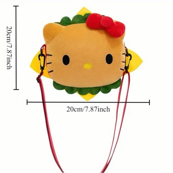 Cute Burger Pochaco Dog Plush Crossbody Bag - Picture 3 of 3